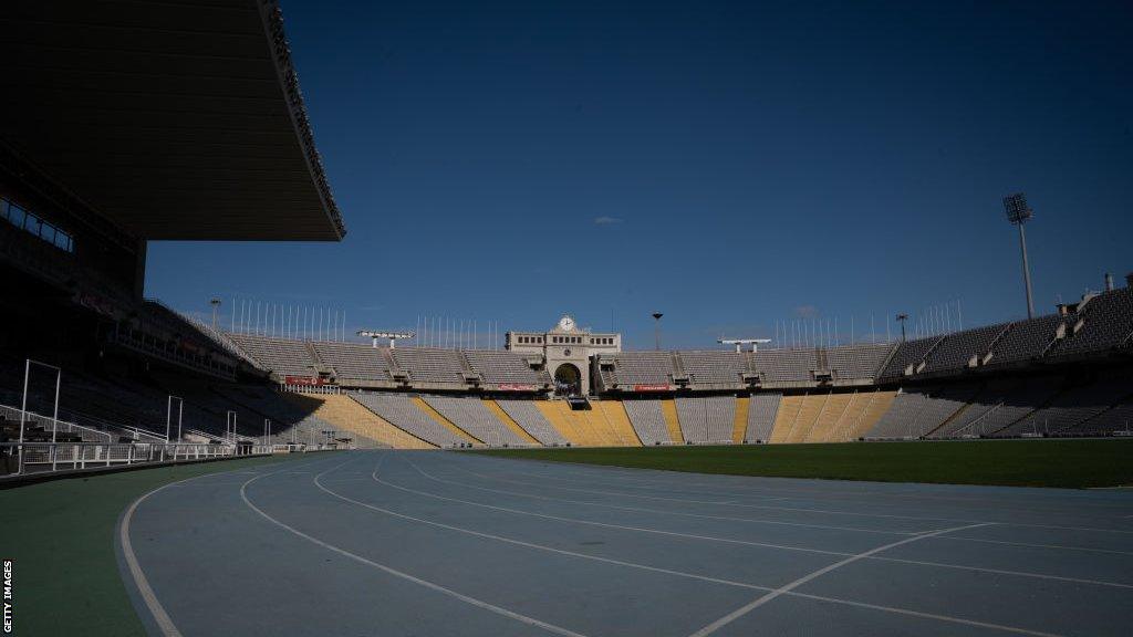 A view of the Olympic Stadium in Barcelona