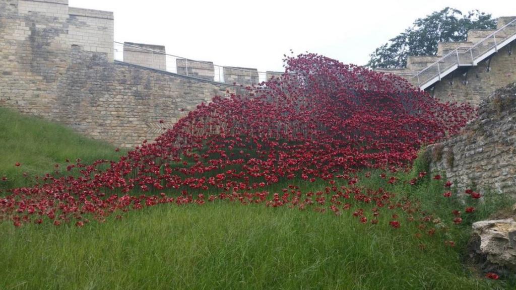 Poppies art at Lincoln Castle