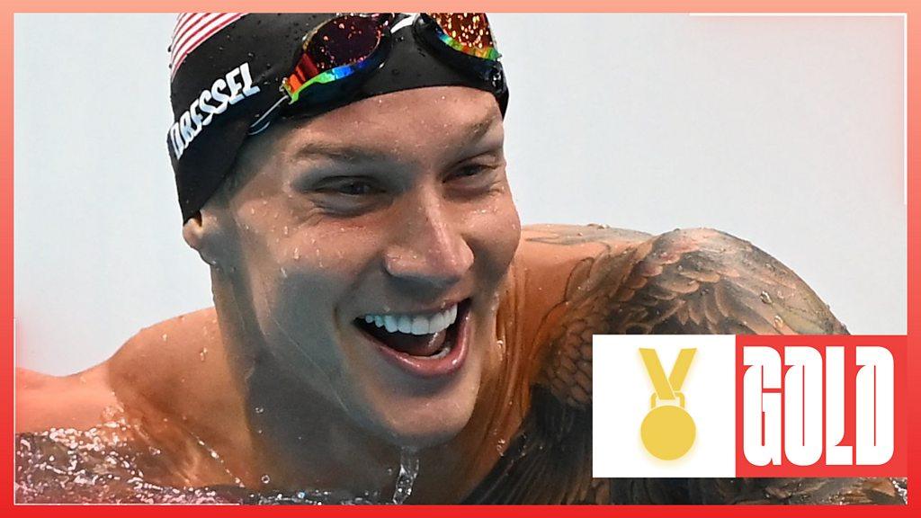 Tokyo Olympics Caeleb Dressel wins his fourth gold of the games in 50m