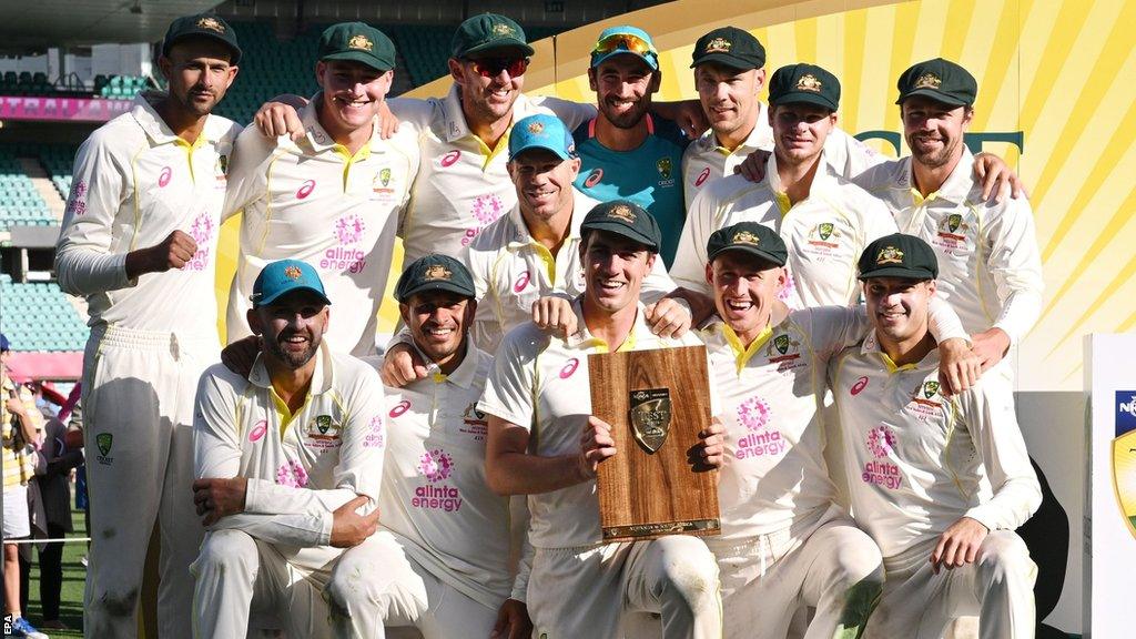 Australia with the Test series trophy