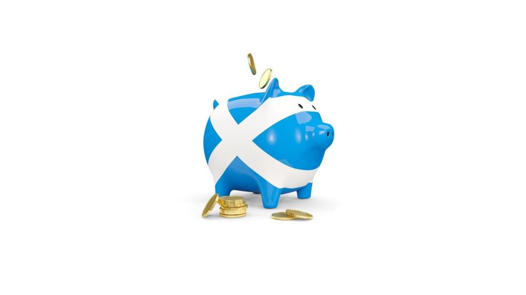 piggy bank covered in saltire