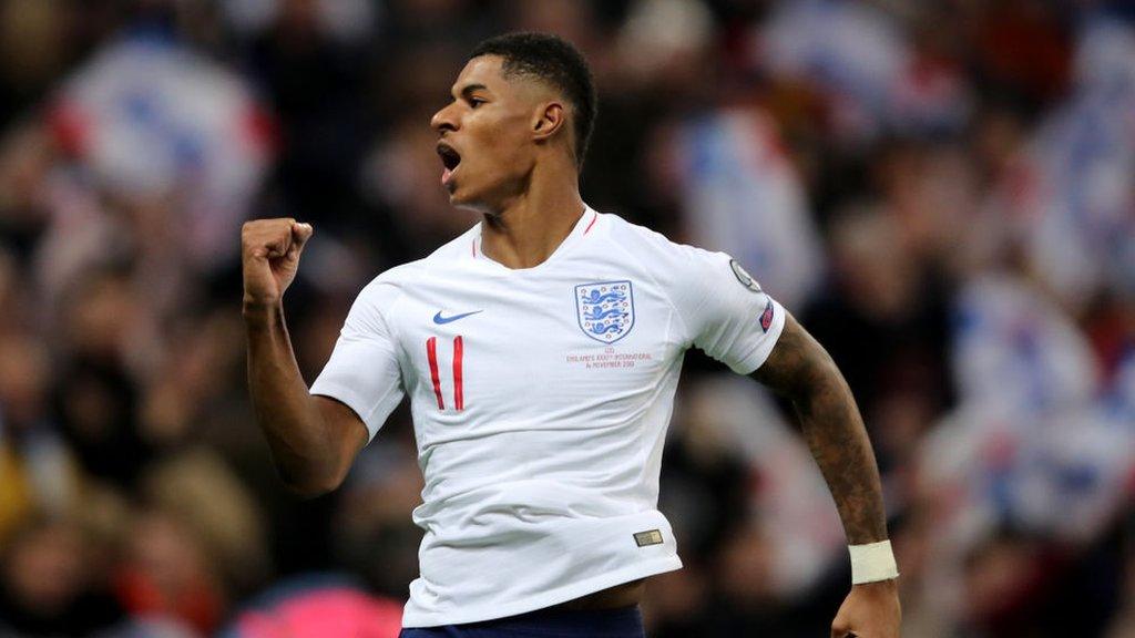 rashford in an england shirt