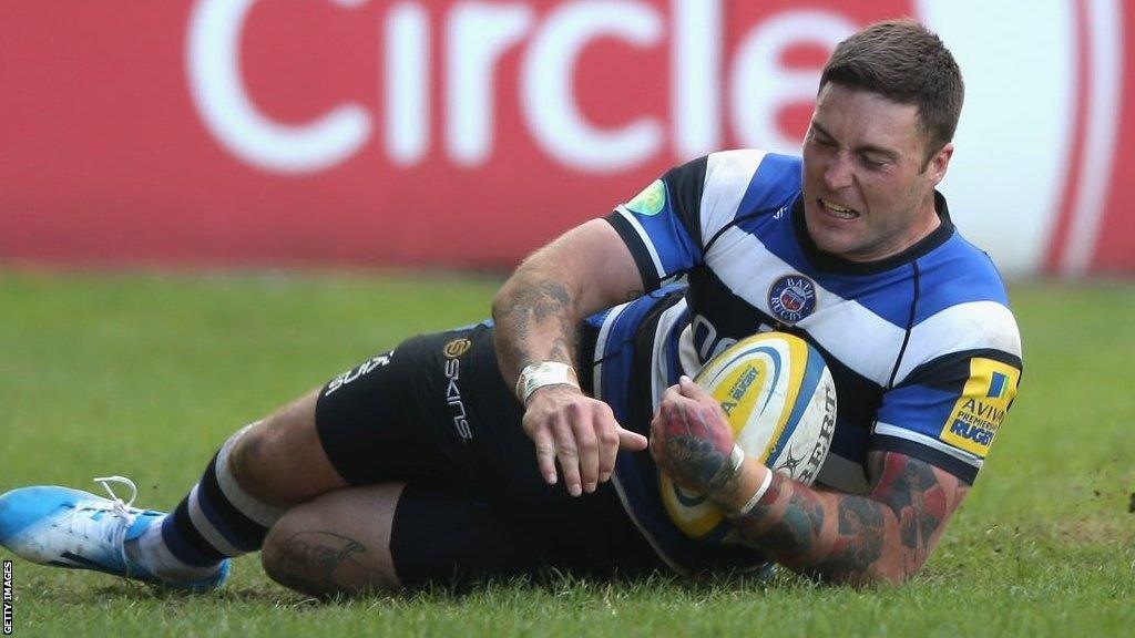 Matt Banahan scores a try for Bath