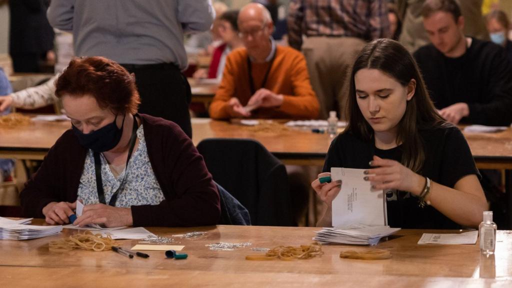 Votes being counted in Worcester