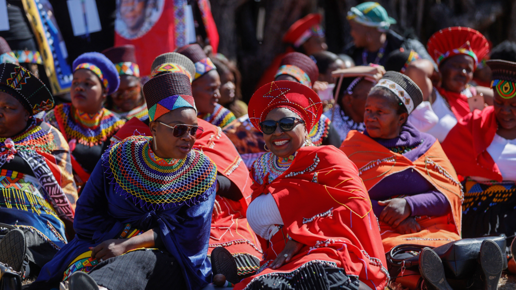 People attending the coronation of the Zulu king in South Africa - 20 August 2022