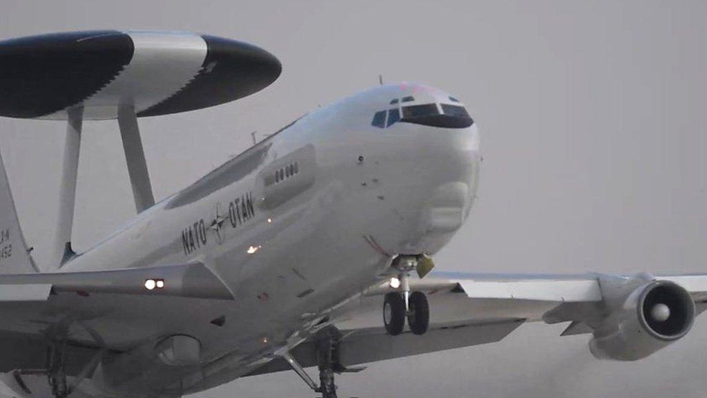 The team on board this Nato plane are seen as a crucial part of the fight against the group calling itself Islamic State.