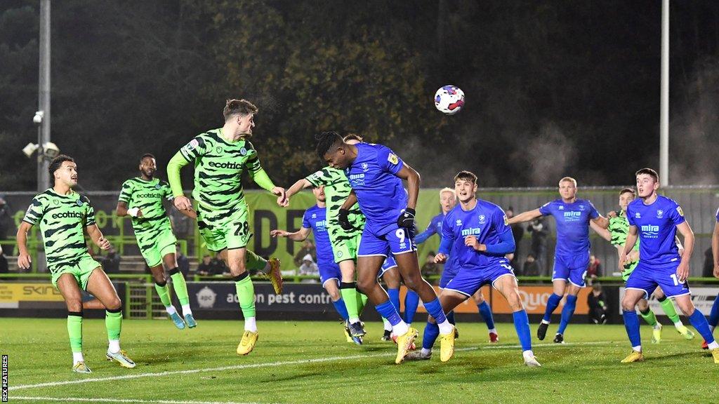 Forest Green and Cheltenham players during the EFL Trophy match