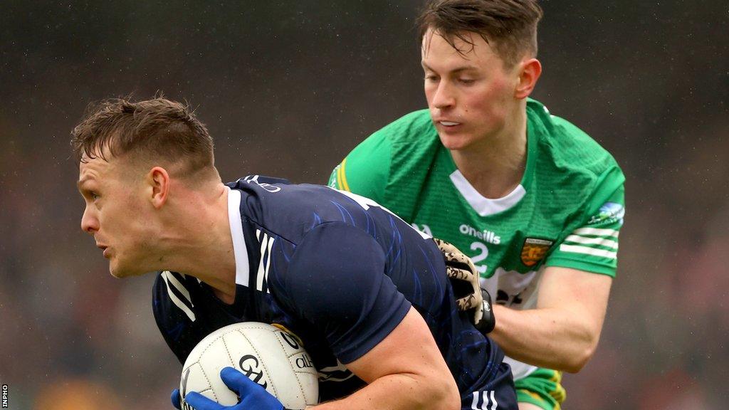 Donegal's Mark Curran battles with Kerry's Darragh Roche