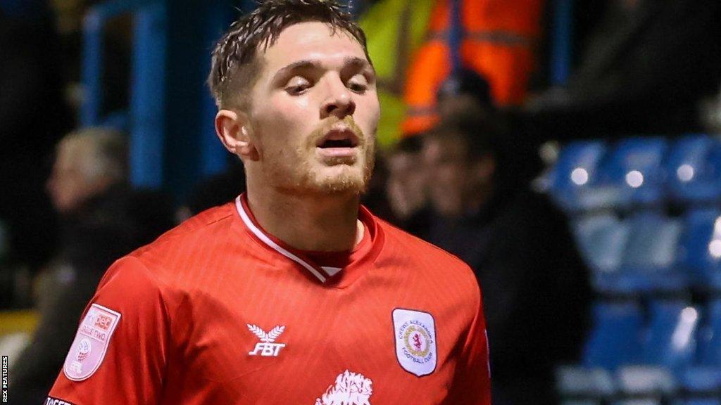 Callum Ainley in action for Crewe