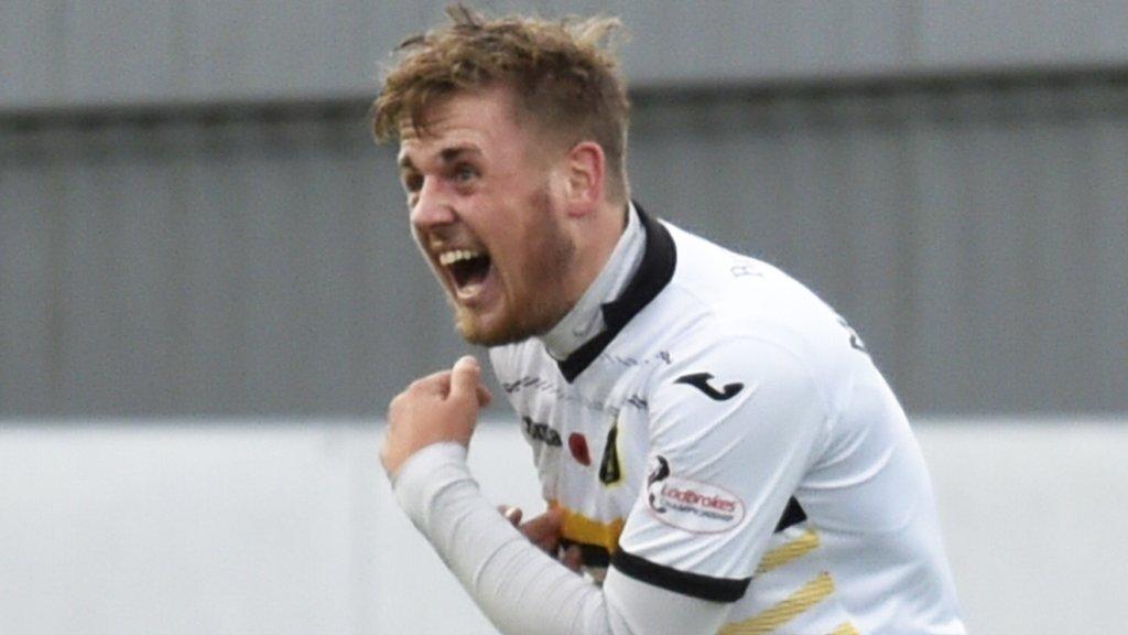 Dumbarton scorer Chris McLaughlin celebrates