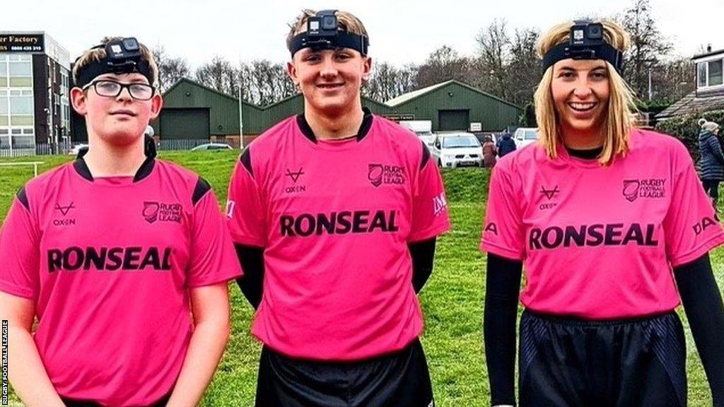 Rugby league referees wearing head-cams