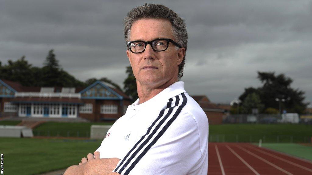 Charles van Commenee poses with his arms crossed