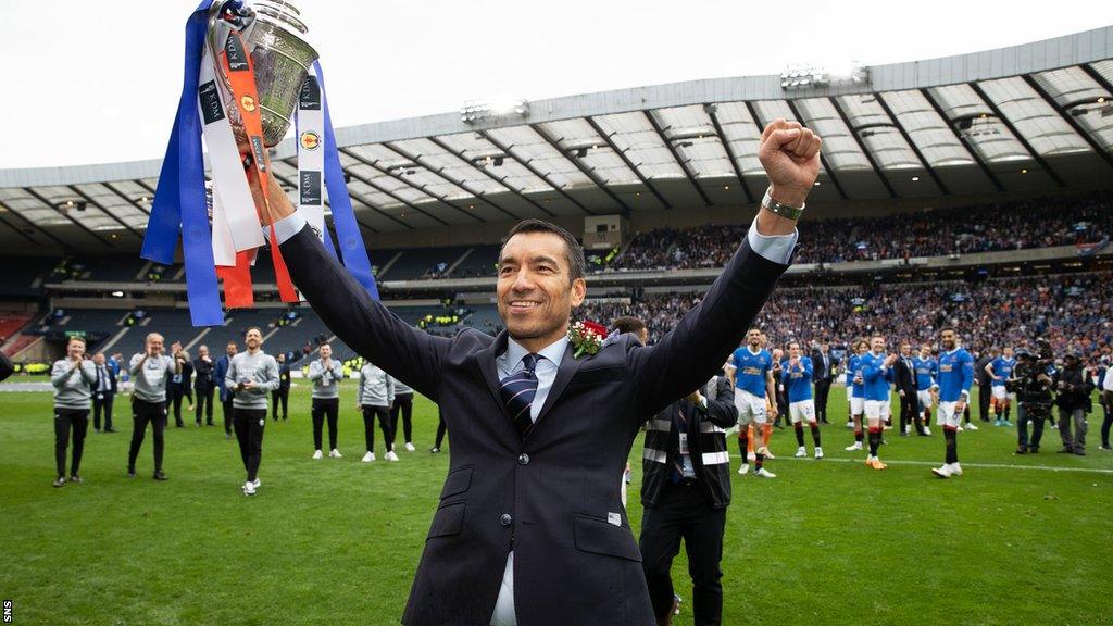 Giovanni van Bronckhorst with the Scottish Cup