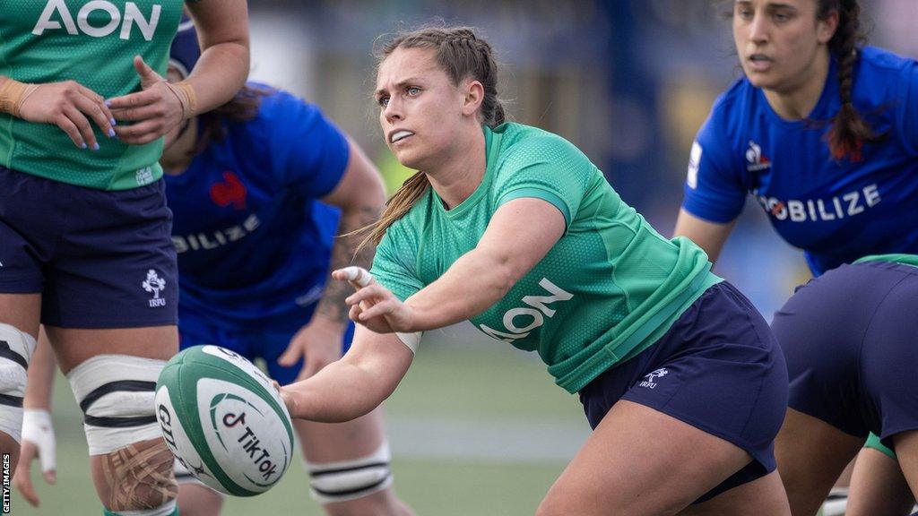 Emma Swords in action for Ireland Women