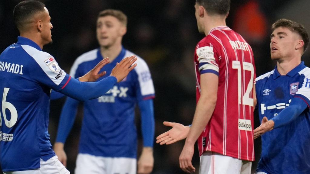 Ipswich celebrate scoring