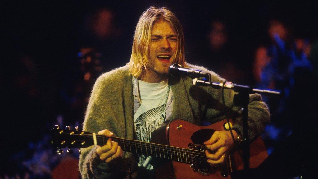 Kurt Cobain during the 1993 MTV Unplugged performance