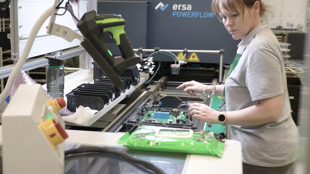 Woman working in factory