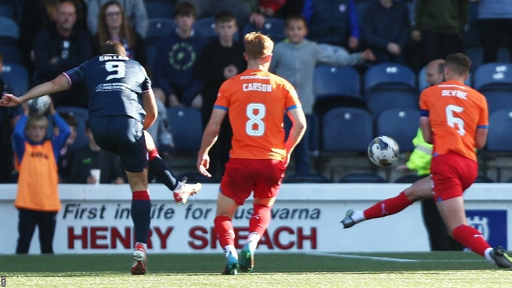 Raith Rovers' Jamie Gullan scores against Inverness Caledonian Thistle