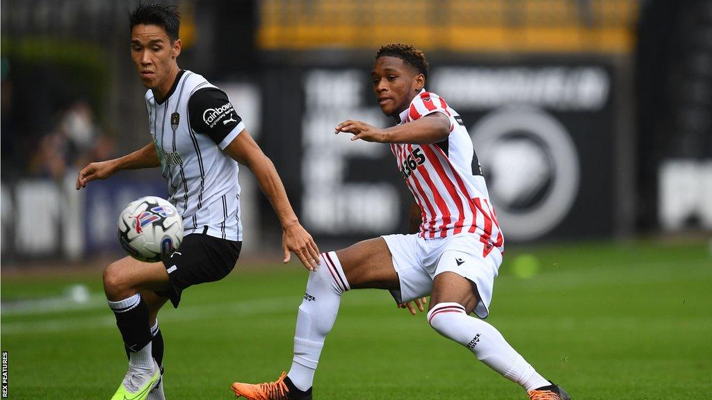 Adam Chicksen in action for Notts County