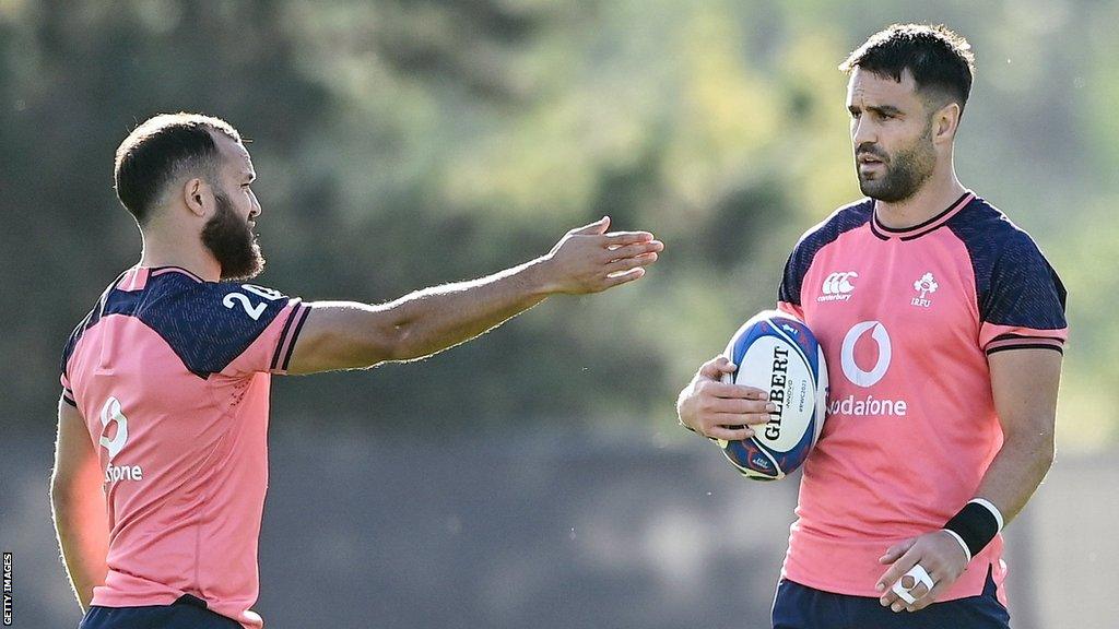 Jamison Gibson-Park and Conor Murray in training