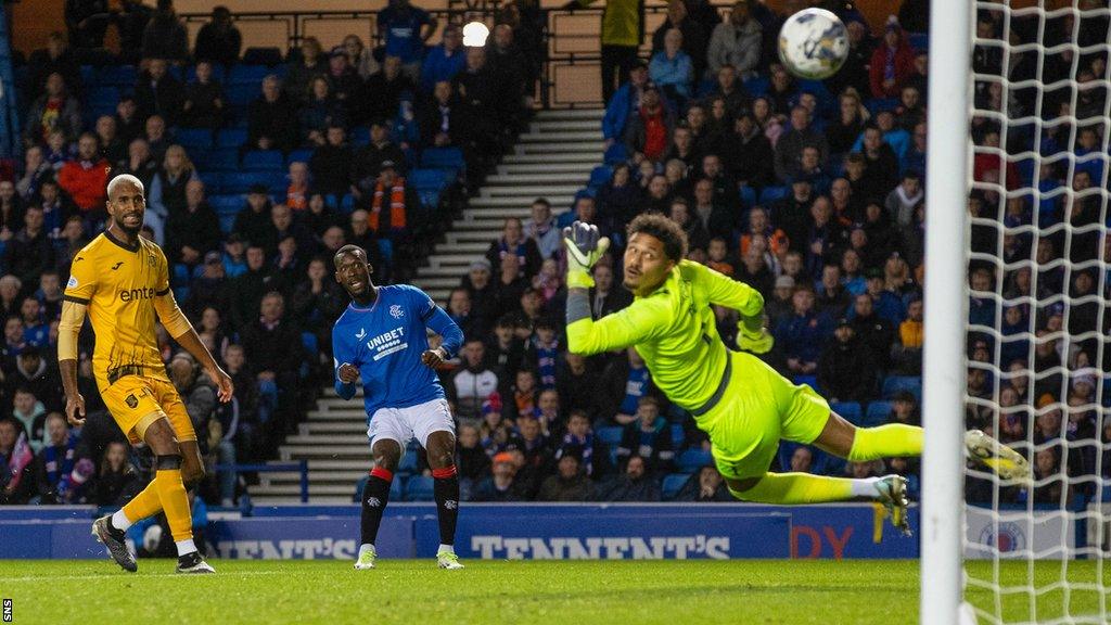 Abdallah Sima scores for Rangers against Livingston