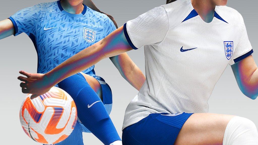 The new England women's home and away kits