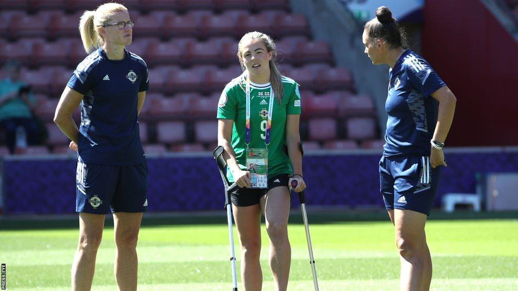 A knee injury ended Simone Magill's participation at the Euros after one game