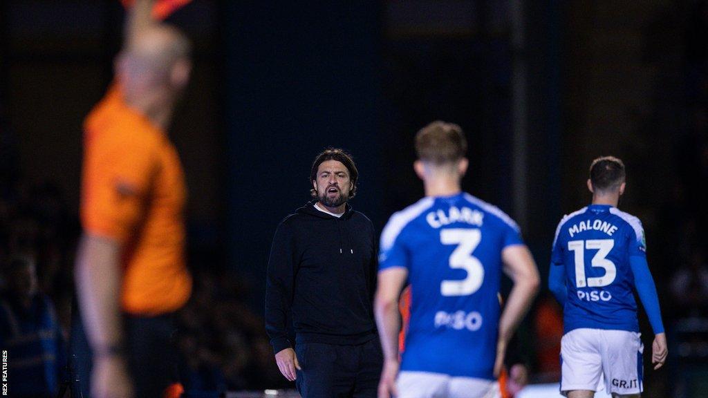 A frustrated Saints boss Russell Martin on the touchline during his side's 3-1 loss to Gillingham in the first round of the EFL Cup.