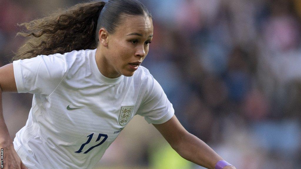 Ebony Salmon in action for England