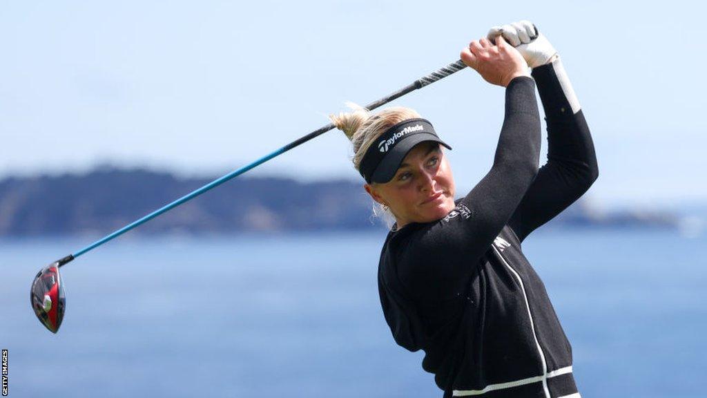 Charley Hull playing in the US Women's Open at Pebble Beach