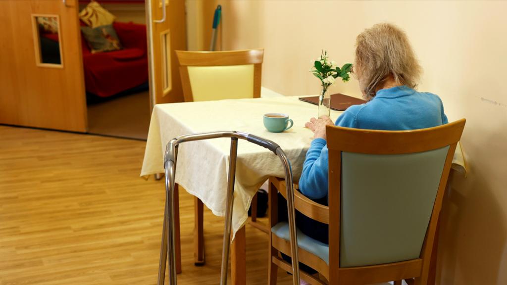 Resident practices drawing at a care home, amid the outbreak of the coronavirus disease (COVID-19), in Princes Risborough, Britain, May 4, 2020