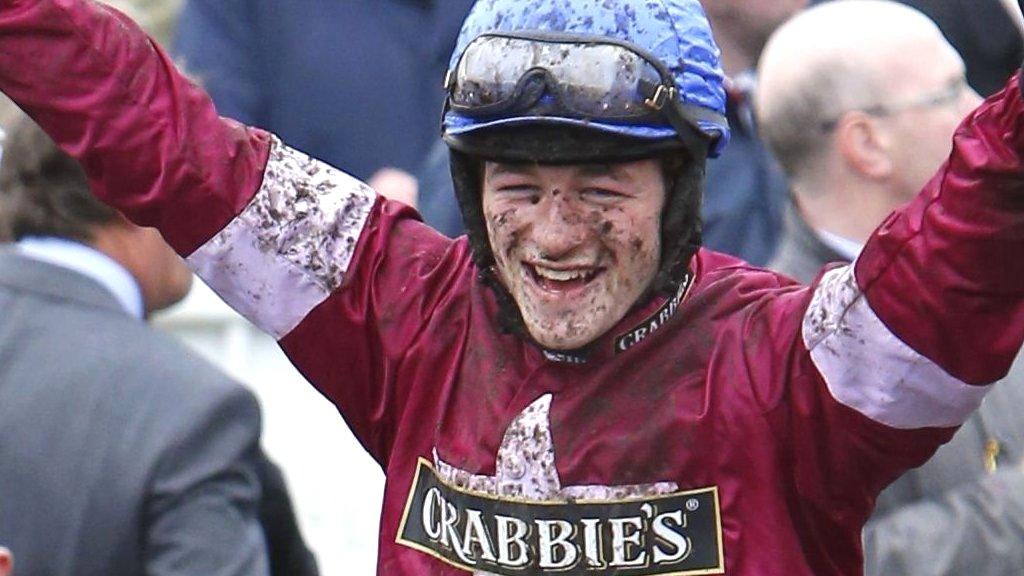 Teenager David Mullins won his first Grand National aboard Run The World