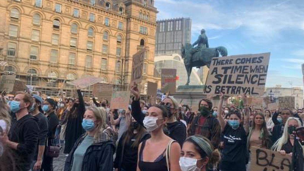 And in Liverpool in the UK, marchers shows heir support for the protests in the USA and for George Floyd's family