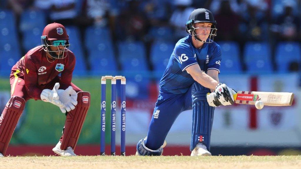 Harry Brook batting against West Indies