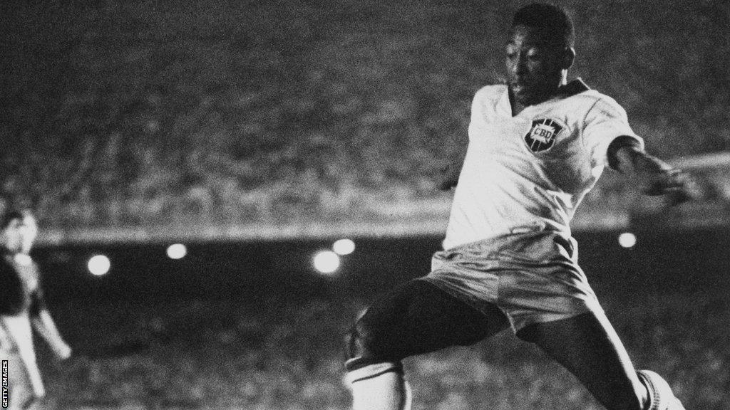 Pele in action for Brazil