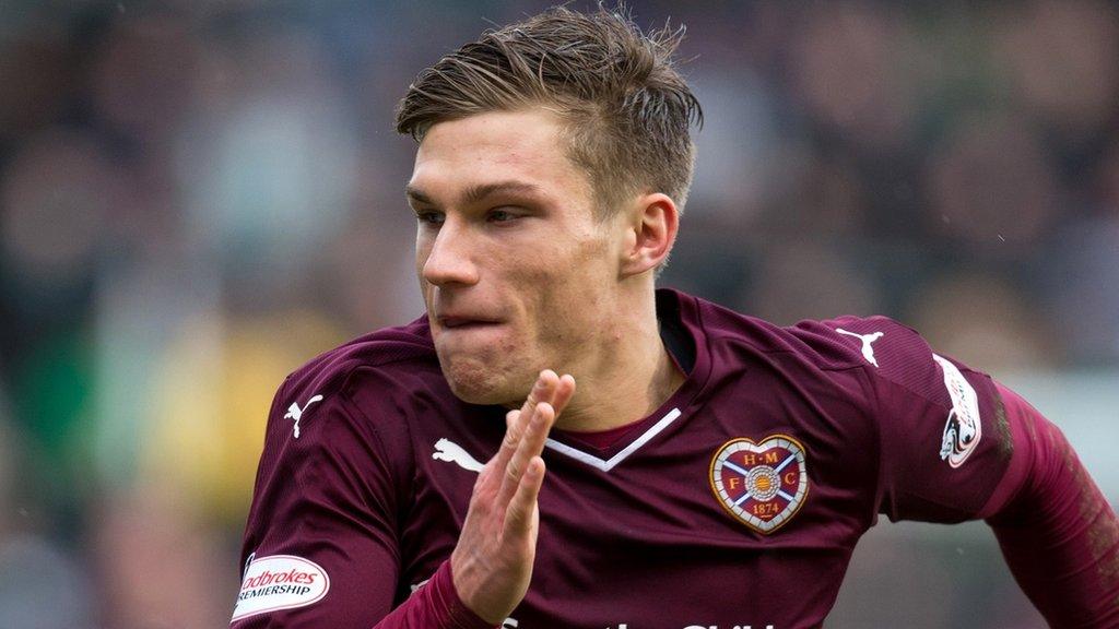 Gavin Reilly in action for Hearts