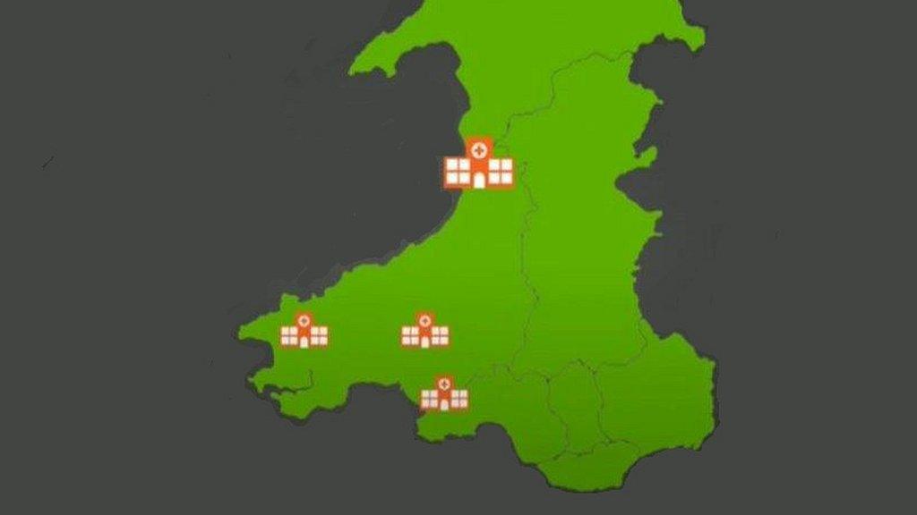 Hywel Dda hospital map