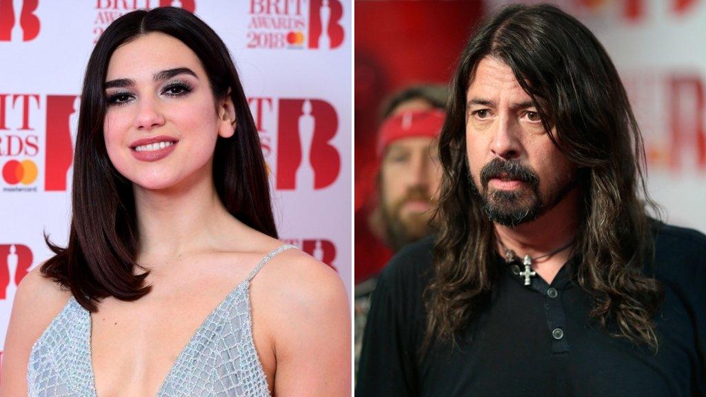 Dua Lipa and Dave Grohl