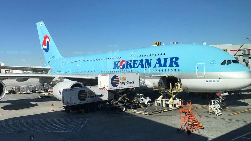 Korean Airline aircraft on runway