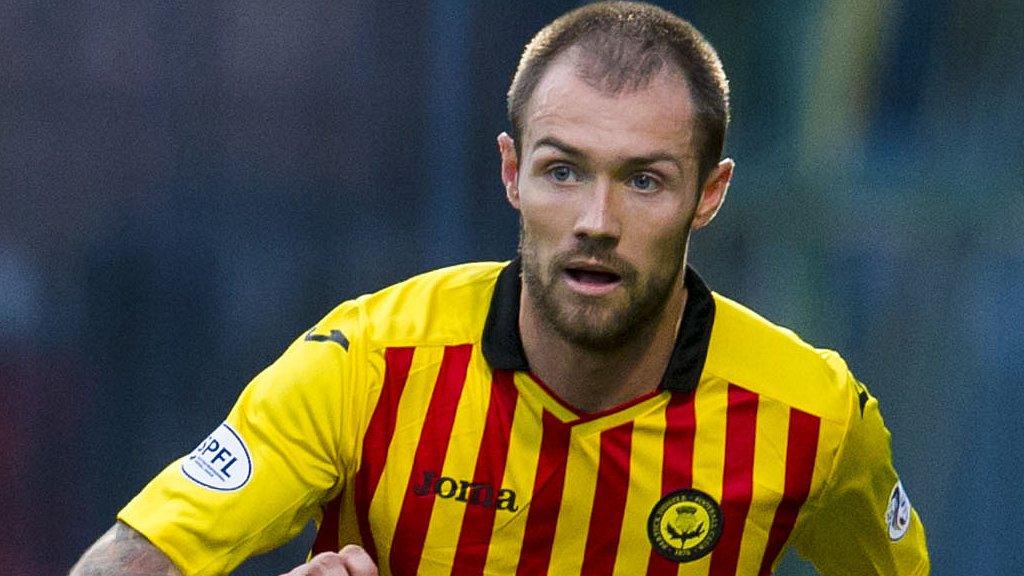 Jordan McMillan playing for Partick Thistle in 2008