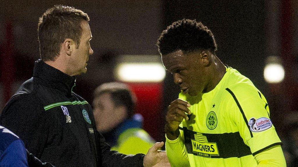 Celtic's Ronny Deila and Dedryck Boyata