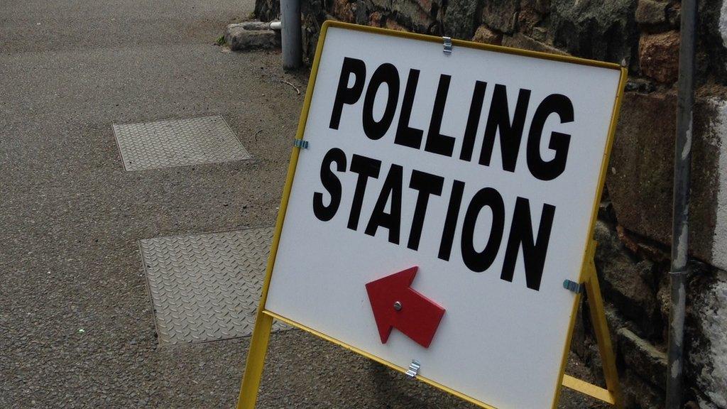 Polling station sign