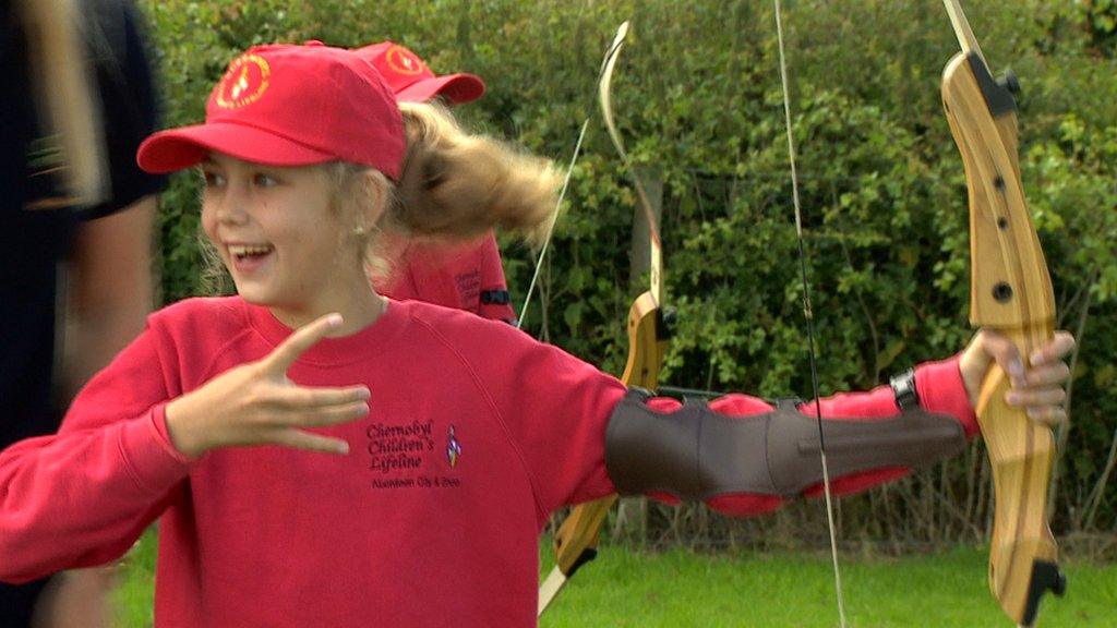 Children doing archery