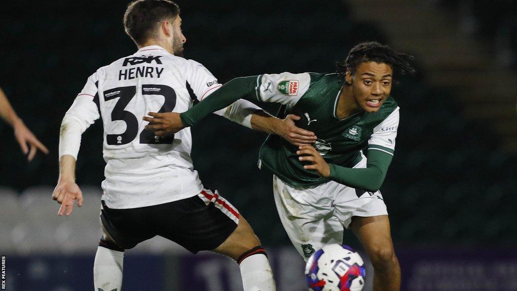 Caleb Roberts scored his first Plymouth goal in an EFL Cup win against Charlton last season