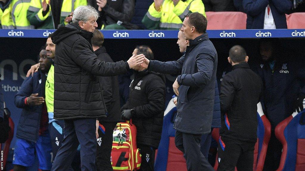 Roy Hodgson shakes hands with Brendan Rodgers