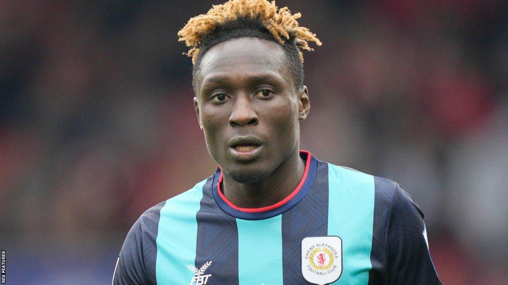 Daniel Agyei in action for Crewe Alexandra