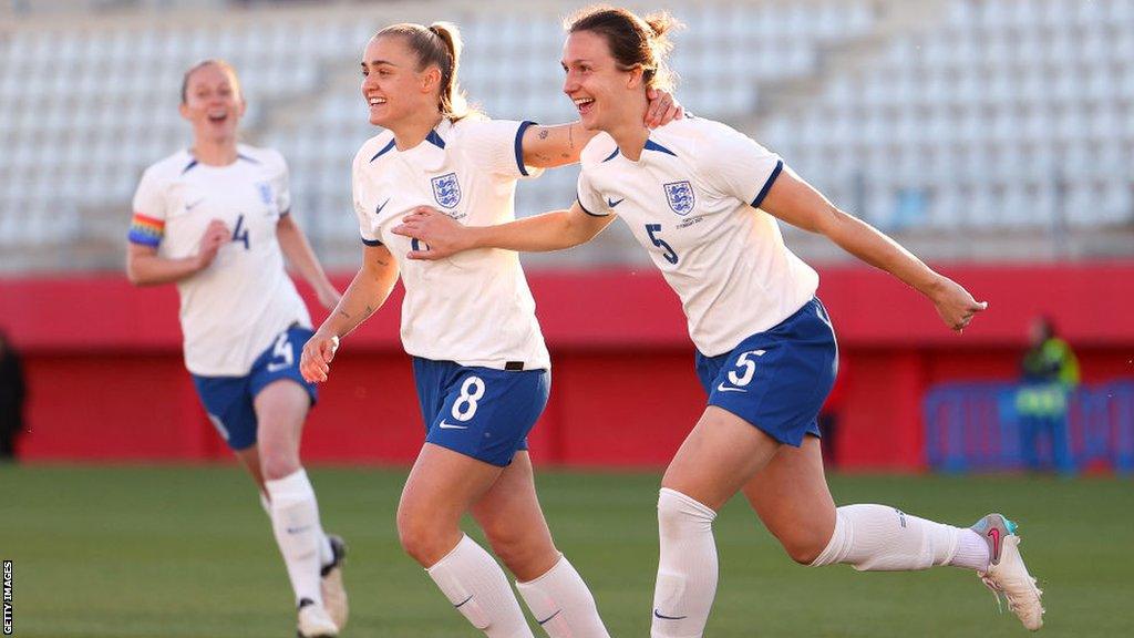 Lotte Wubben-Moy celebrates scoring