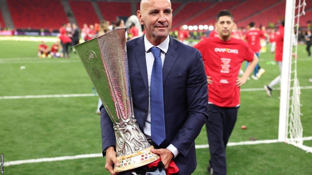 Monchi with the Europa League trophy