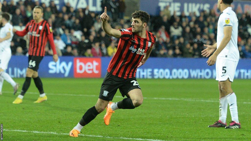 Tom Cannon celebrates scoring a goal