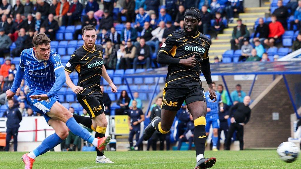 St Johnstone's Dara Costelloe fires in his side's opening goal